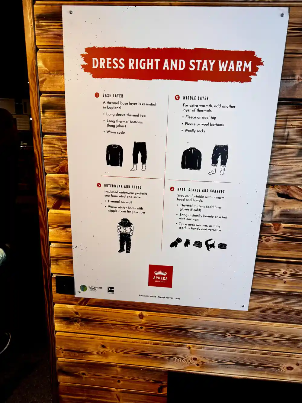 Instruction poster for dressing appropriately in cold weather